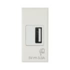 AVE - Caricatore USB tipo A. WHITEK S44 colore bianco. 3A alimentazione 240V finitura opaca 1 Mod.