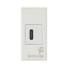 AVE - Caricatore USB tipo C. WHITEK S44 colore bianco. 3A alimentazione 240V finitura opaca 1 Mod.