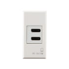 AVE - ALIMENTATORE DOPPIO USB C WHITEK 1M
