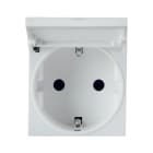 AVE - Presa schuko con sportello. WHITEK S44. colore bianco.  2P+T 16A 250V  finitura opaca  2 Mod. 446090SS