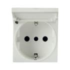 AVE - Presa schuko con sportello P30. WHITEK S44. colore bianco.  2P+T 16A 250V  finitura opaca  2 Mod. 446090TSS
