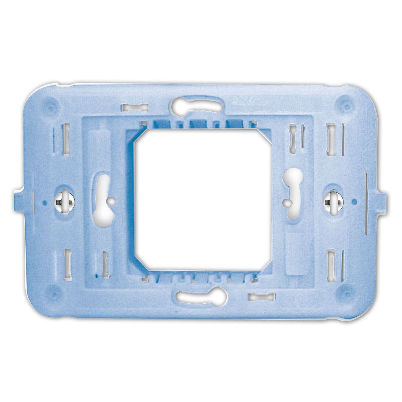 AVE - Supporto con viti S44. per scatole rettangolari 3 moduli e per scatole tonde o quadrate. 2 Mod. 44A002VT