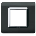 AVE - Placca tecnopolimero S44. in plastica colore nero assoluto 2 Mod. 44P32NAL