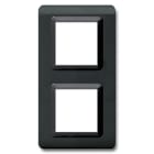 AVE - Placca tecnopolimero S44. in plastica colore grigio scuro lucido 4(2+2) Mod. 44P34GSL