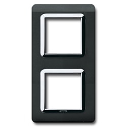 AVE - placca tecn.44 nero corn.cromo 2+2m design elegante e moderno per ambienti sofisticati 44P34NAL