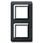 AVE - placca tecn.44 nero corn.cromo 2+2m design elegante e moderno per ambienti sofisticati 44P34NAL