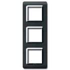 AVE - Placca tecnopolimero S44. in plastica colore nero assoluto  6(2+2+2) Mod. 44P36NAL
