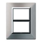 AVE - Placca Zama. S44 colore alluminio naturale. con cornicetta 3+3 Mod. 44P933ALS