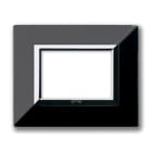 AVE - Placca Zama. S44 colore nero assoluto. con cornicetta  3 Mod. 44P93NAL