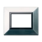 AVE - Placca Zama. S44 colore nichel spazzolato. con cornicetta  3 Mod. 44P93NCS