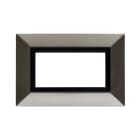 AVE - Placca Zama. S44 colore nichel spazzolato. con cornicetta  4 Mod. 44P94NCS