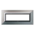 AVE - Placca Zama. S44 colore alluminio naturale . con cornicetta 7 Mod. 44P97ALS