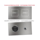 AVE - Placca Vera44 Alluminio. S44 personalizzabile colore alluminio naturale  2+2 Mod. 44PA24ALS-XX