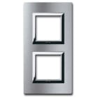 AVE - Placca Vera44 Alluminio. S44 colore alluminio naturale. con cornicetta   2+2 Mod. 44PA24ALS