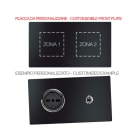 AVE - Placca Vera44 Alluminio. S44 personalizzabile colore antracite 2+2 Mod. 44PA24ANS-XX