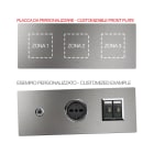 AVE - Placca Vera44 Alluminio. S44 personalizzabile colore alluminio naturale  2+2+2 Mod. 44PA26ALS-XX