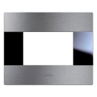 AVE - Placca Vera44 Alluminio. S44 filo muro colore alluminio naturale  3 Mod. 44PA3ALS/FM