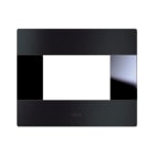 AVE - Placca Vera44 Alluminio. S44 filo muro colore antracite  3 Mod. 44PA3ANS/FM