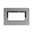 AVE - Placca Vera44 Alluminio. S44 colore alluminio naturale. con cornicetta   4 Mod. 44PA4ALS