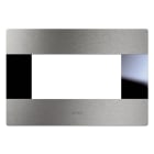 AVE - Placca Vera44 Alluminio. S44 filo muro colore alluminio naturale  4 Mod. 44PA4ALS/FM