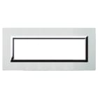 AVE - Placca Vera44 Alluminio. S44 colore alluminio naturale. con cornicetta   7 Mod. 44PA7ALS