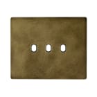 AVE - PLACCA ALLUMINIO NEW STYLE S44. COLORE BRONZO ANTICATO 3 COMANDI 3 MOD. 44PANQ03BAN