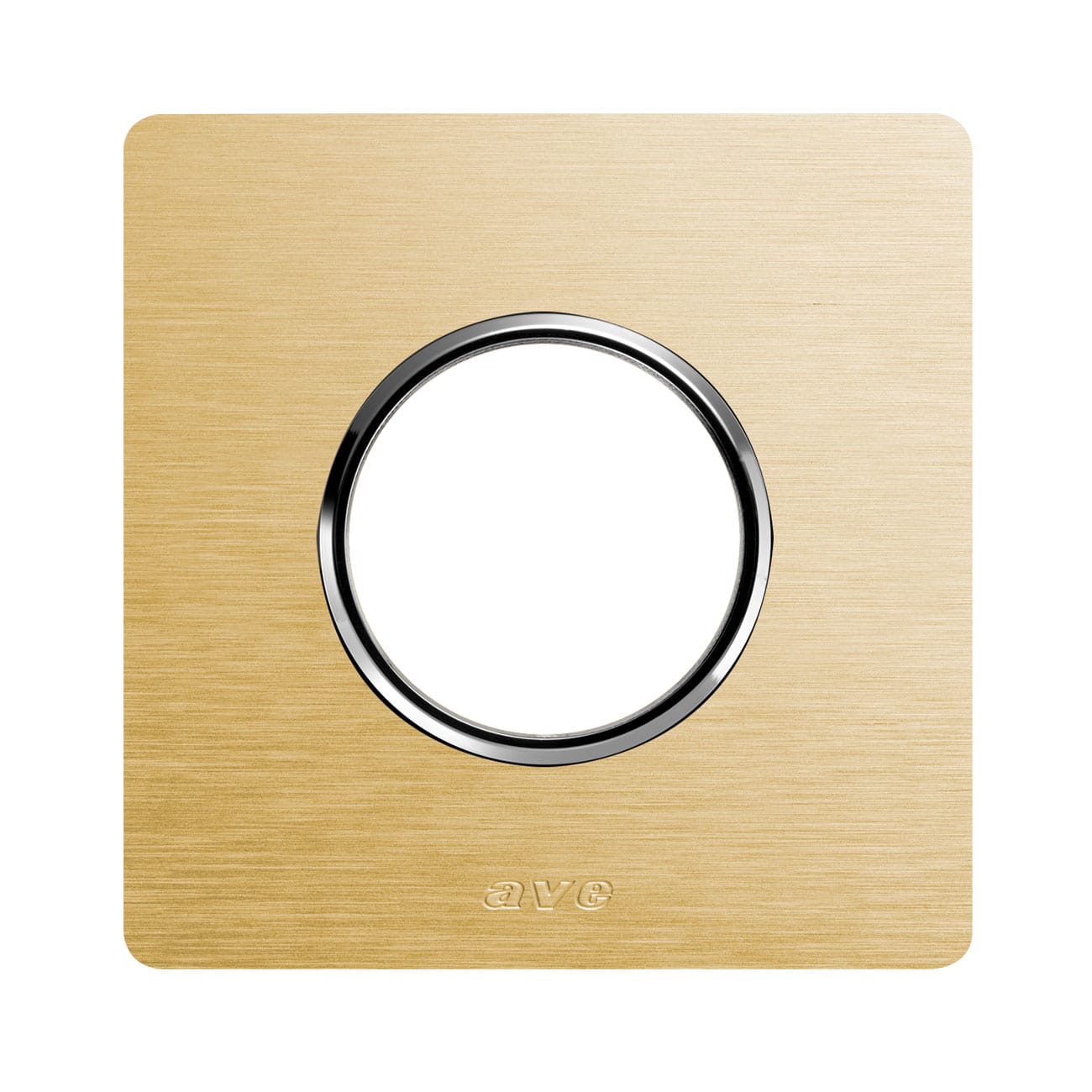 AVE - PLACCA ALLUMINIO NEW STYLE S44. COLORE ORO  1 PRESA SCHUKO/SHUKO BIPASSO   2 MOD. 44PANQ90ORO