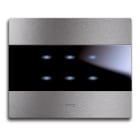 AVE - Placca Touch Alluminio S44. 6 comandi. colore alluminio naturale. 3 Mod. 44PATC16ALS
