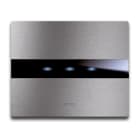 AVE - Placca Touch Alluminio S44. 3 comandi colore alluminio naturale. 3 Mod. 44PATC3ALS