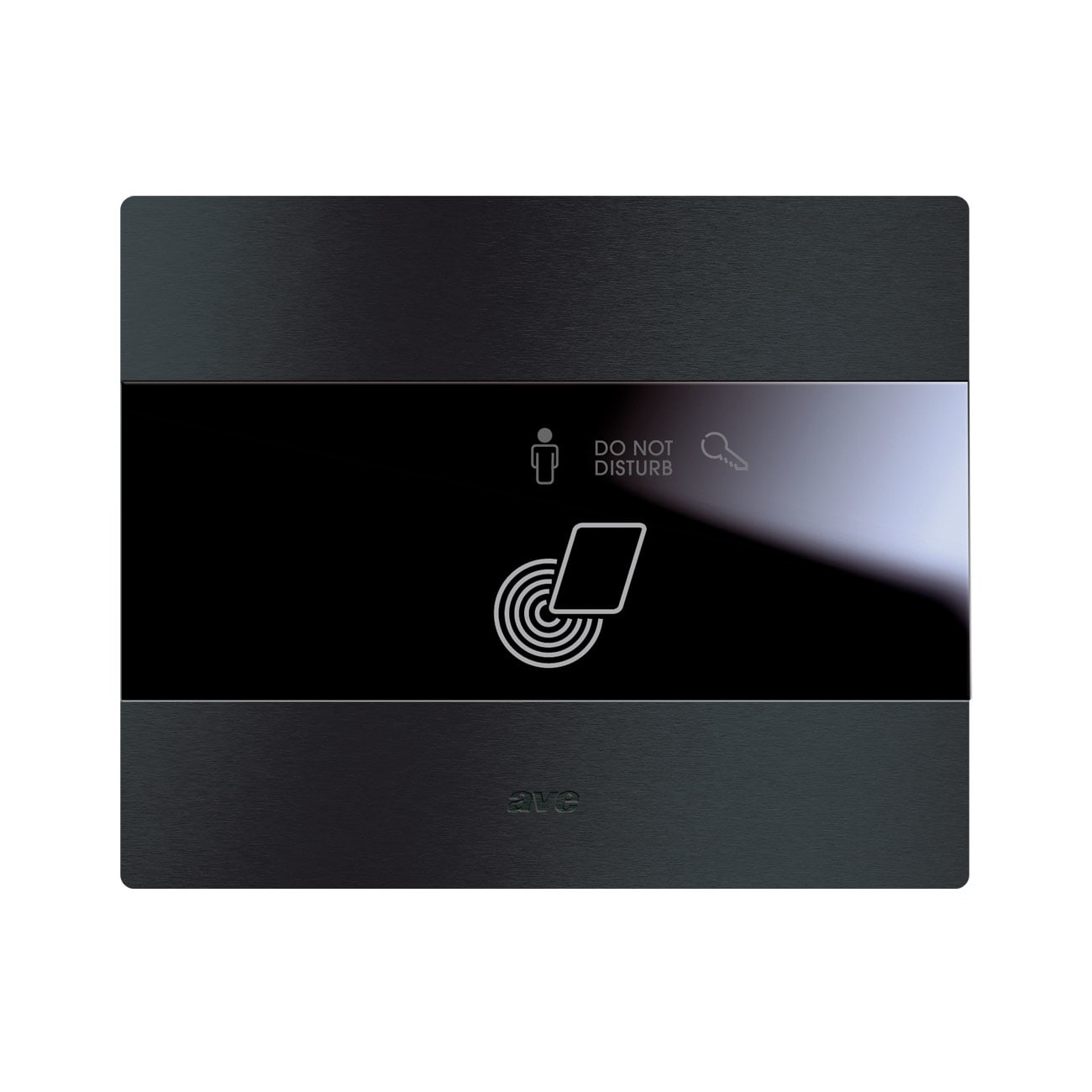 AVE - Placca touch gestione alberghiera  Alluminio antracite spazzolato  3 moduli  Personalizzabile 44PATC3GA-ANS