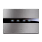 AVE - Placca Touch Alluminio S44. 4 comandi colore alluminio naturale. 4 Mod. 44PATC4ALS