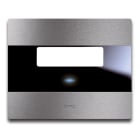 AVE - Placca Touch Alluminio S44. pulsante con targa portanome  colore alluminio naturale. 3 Mod. 44PATC88ALS