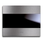 AVE - Placca Touch Alluminio S44 a scivolo. senza simbolo. colore alluminio naturale. 3 Mod. 44PATCN3ALS