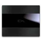 AVE - Placca Touch Alluminio S44 a scivolo. simbolo spina. colore alluminio antracite. 3 Mod. 44PATCS3ANS