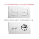 AVE - Placca New Style. S44 personalizzabile colore bianco 4 (2+2) Mod. 44PCT24B-XX