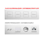 AVE - Placca New Style. S44 personalizzabile colore bianco 8 (2+2+2+2) Mod. 44PCT28B-XX