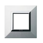 AVE - Placca Zama. S44 colore alluminio naturale  con cornicetta  2 Mod. 44PK22ALS