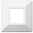 AVE - Placca Zama. S44 colore bianco RAL9010  con cornicetta  2 Mod. 44PK22B