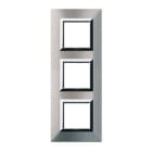 AVE - Placca Zama. S44 colore alluminio naturale  con cornicetta  6(2+2+2) Mod. 44PK26ALS