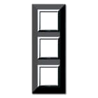 AVE - Placca Zama. S44 colore nero assoluto  con cornicetta  6(2+2+2) Mod. 44PK26NAL