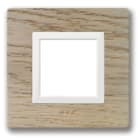 AVE - Placca Vera S44. in legno colore rovere sbiancato  con cornicetta  2 Mod. 44PL22RS