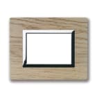 AVE - Placca Vera S44. in legno colore rovere sbiancato con cornicetta 3 Mod. 44PL3RS