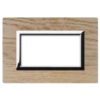 AVE - Placca Vera S44. in legno colore rovere sbiancato con cornicetta 4 Mod. 44PL4RS