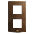 AVE - Placca England Style S44. in legno colore noce 4(2+2) Mod. 44PLT24NOC