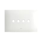 AVE - PLACCA SMART IN METALLO NEW STYLE S44. COLORE BIANCO OPACO 4 COMANDI 4 MOD. 44PSMN04BO