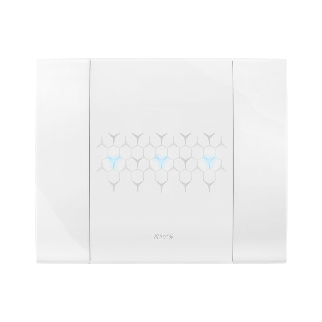 AVE - Placca Smart Touch metallo. fino a 6 comandi. colore Bianco lucido. 3 Mod. 44PSMTC3B