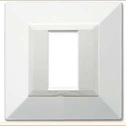 AVE - Placca Tecnzama S44. bianco RAL9010 con cornicetta 1 Mod. 44PTK21B