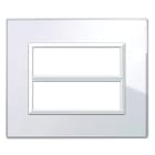 AVE - Placca Vera 44. in vetro colore bianco finitura lucida  fornita con cornicetta  12 (6+6) Mod. 44PV12BL