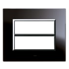 AVE - Placca Vera 44. in vetro colore nero assoluto finitura lucida fornita con cornicetta 12 (6+6) Mod. 44PV12NAL