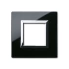 AVE - Placca Vera 44.. in vetro colore nero assoluto finitura lucida  fornita con cornicetta  2 Mod. 44PV22NAL